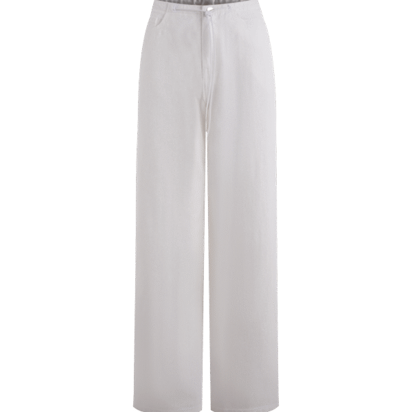 Women's High Waisted White Wide Leg Denim Jeans